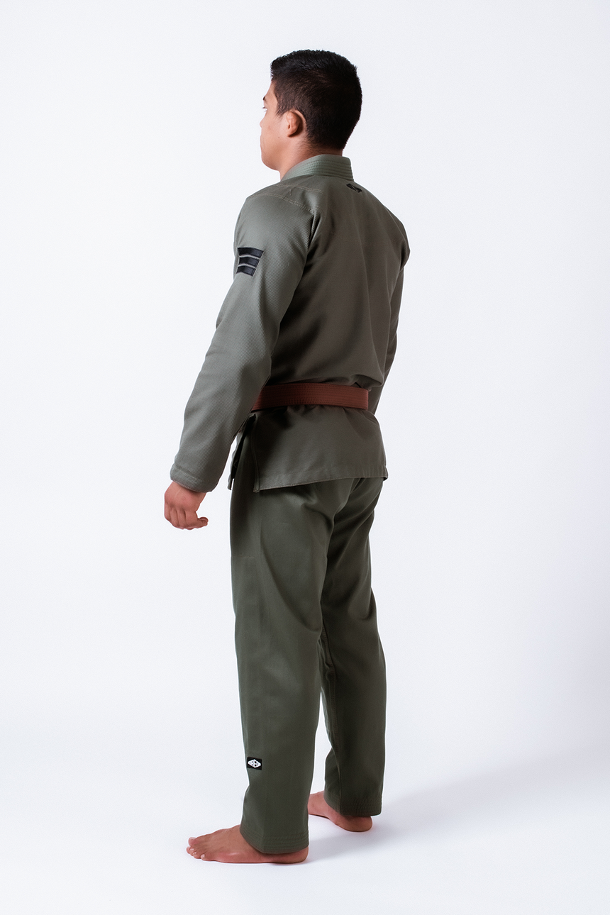 Black Label Jiu Jitsu Gi (Free White Belt) - Military Green