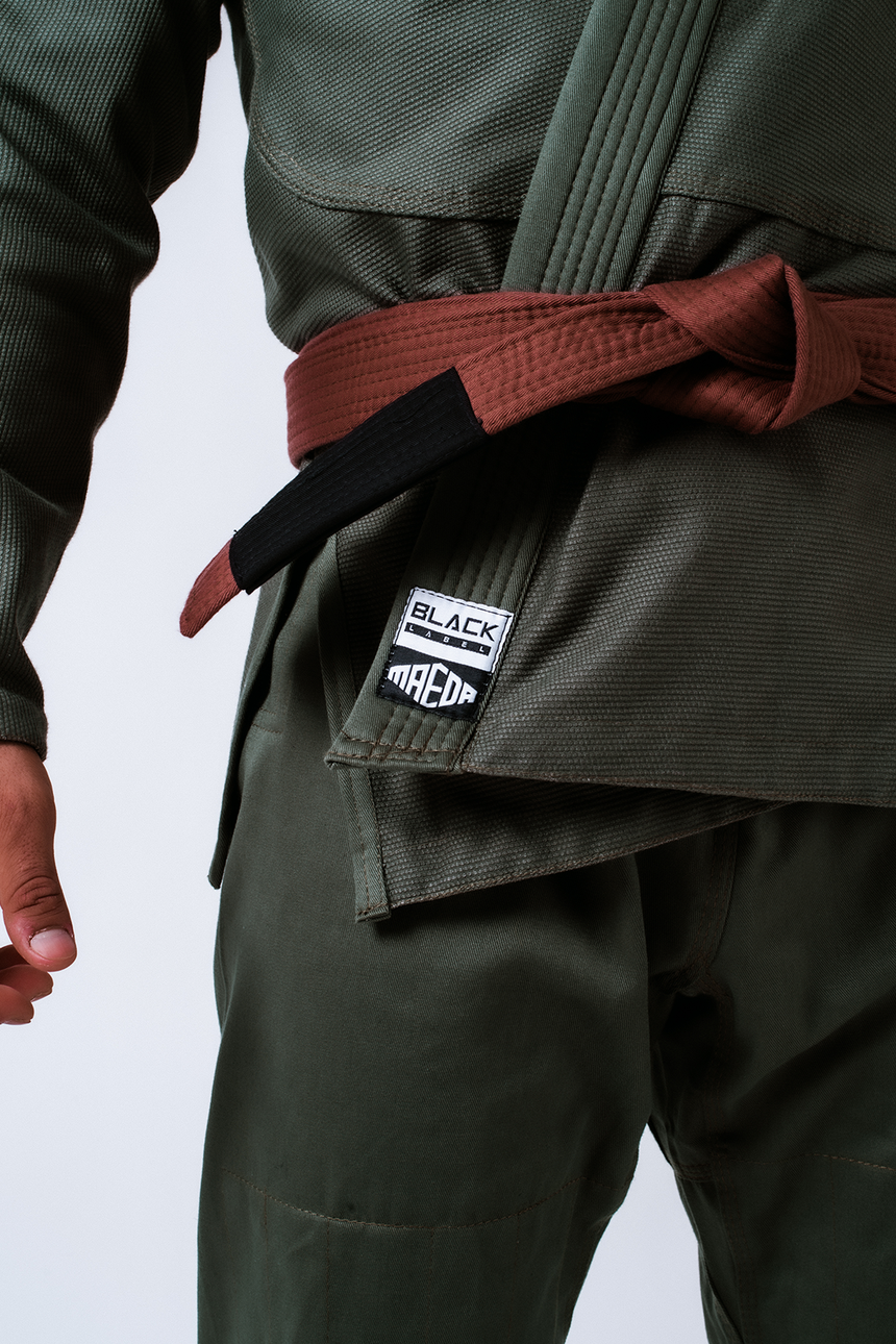 Black Label Jiu Jitsu Gi (Free White Belt) - Military Green